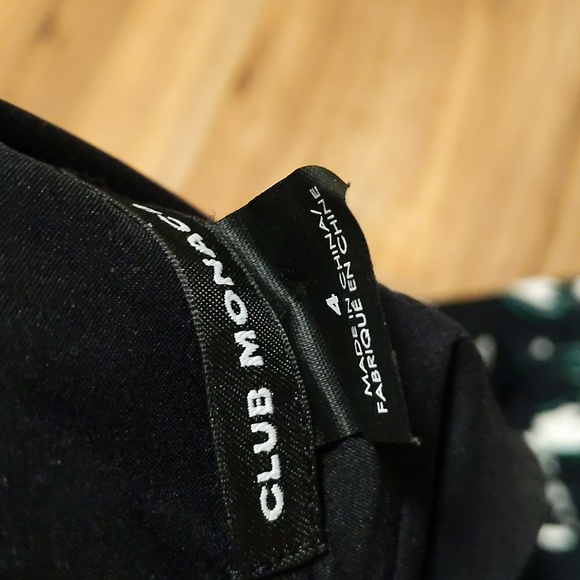 Club Monaco - Black, Green & White Floral Print Sleeveless Romper W/ Back Cutout - Picture 7 of 7